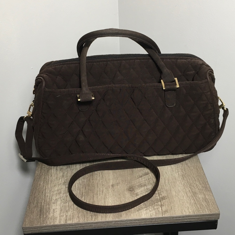Vera Bradley Quilted Brown Shoulder or hand bag.